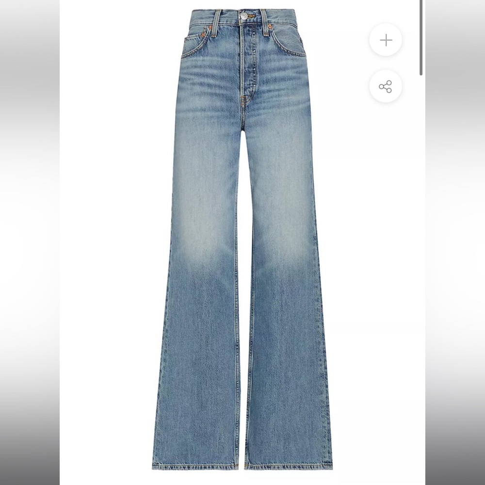 Re/done 70s Ultra High Rise Wide Leg Jean Size 24- New with Tags